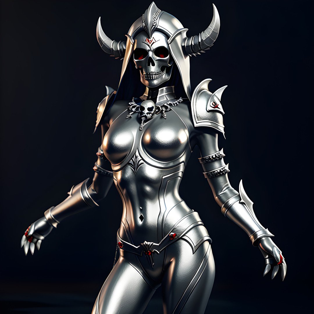 From the Ancient Goddess Silver Skull Statue 1 Image of Ancient Goddess Silver Skull Statue 1
