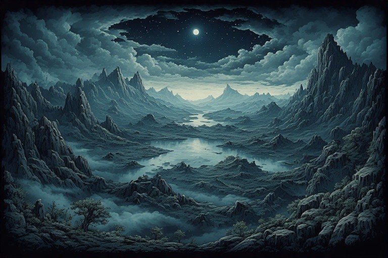 Image of Supernatural Landscape – Artistic Drawing – Item: 32346