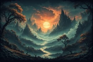 Image of Supernatural Landscape – Artistic Drawing – Item: 32637