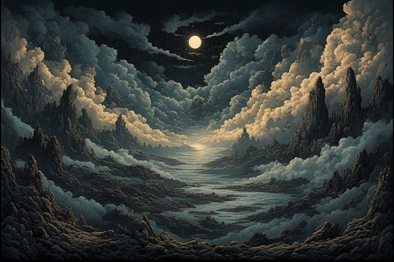 Image of Supernatural Landscape – Artistic Drawing – Item: 32633