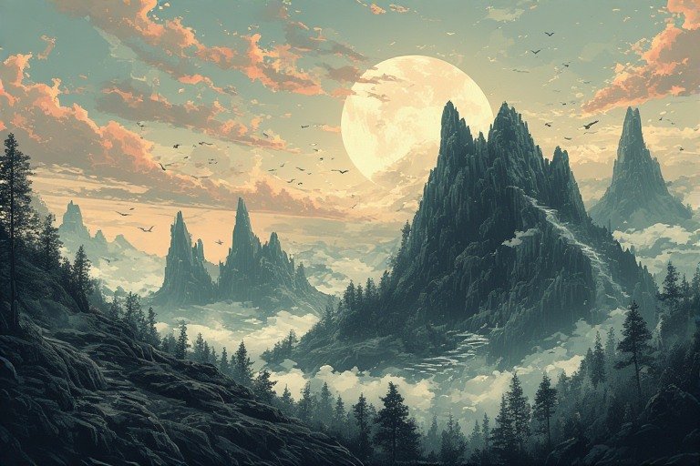 Image of Supernatural Landscape – Artistic Drawing – Item: 32625