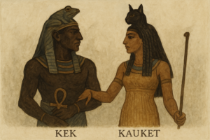Image of The Duality of Darkness: Exploring Kek and Kauket in Egyptian Mythology