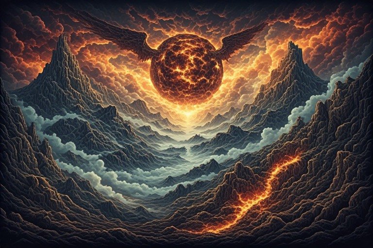 From the Supernatural Landscape – Artistic Drawing – Item: 47398 Image of Supernatural Landscape – Artistic Drawing – Item: 47398