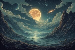 Image of Supernatural Landscape – Artistic Drawing – Item: