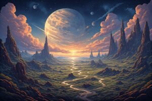 Image of Supernatural Landscape – Artistic Drawing – Item: